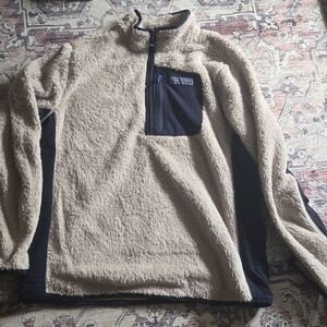 Tan and Black Fleece Pullover